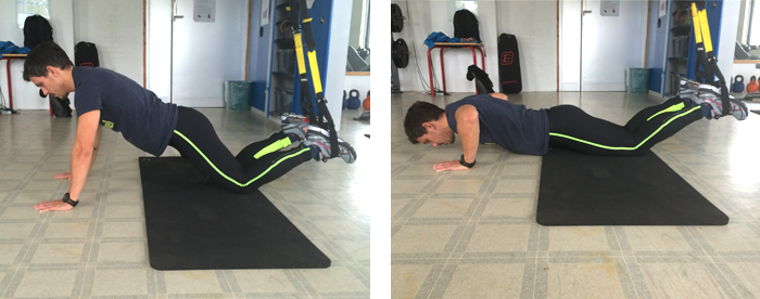 TRX øvelse, pushups